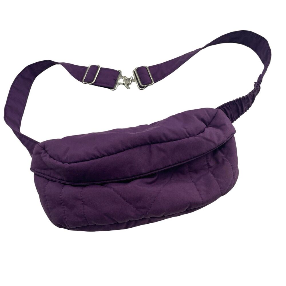 Obermeyer Stowaway Waist Bum Bag Fanny‎ Pack Purple Quilted Adjustable Nylon Ski